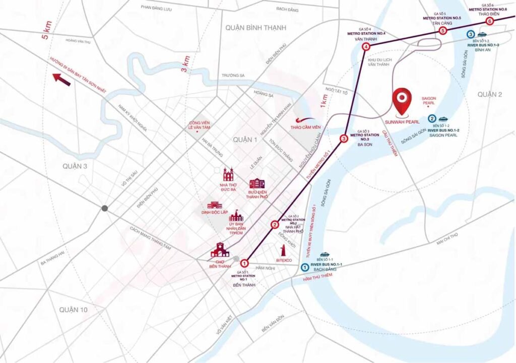 Bản đồ vị trí dự án căn hộ Sunwah Pearl Hồ Chí Minh