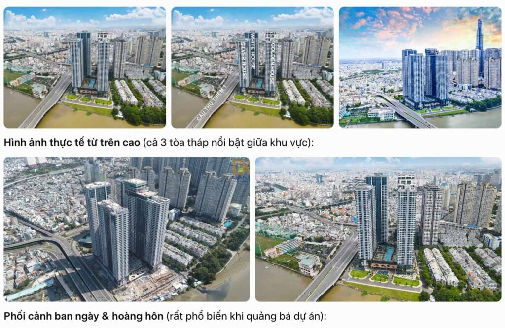 Hình chụp thực tế 3 toà tháp căn hộ Sunwah Pearl