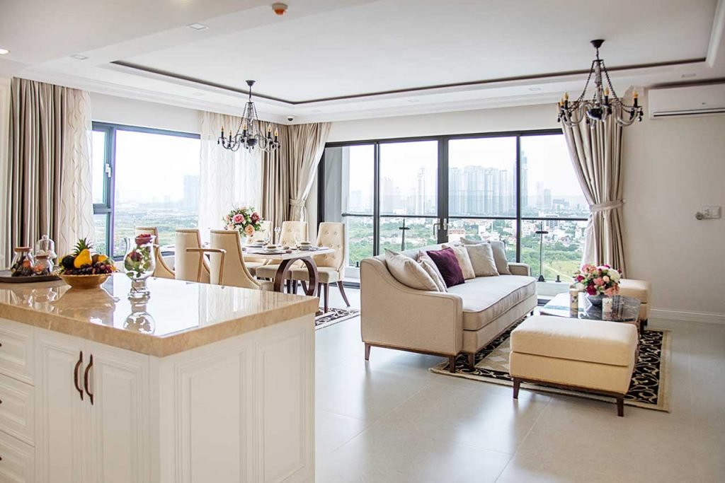 Bán căn hộ New City Thủ Thiêm: giá và chi phí trọn gói T8/2026 5 Phòng khách căn hộ mẫu New City Thủ Thiêm bàn giao nội thất hoàn thiện