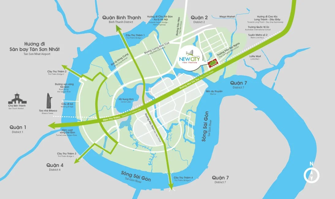 Bản đồ vị trí New City Thủ Thiêm tại 17 Mai Chí Thọ