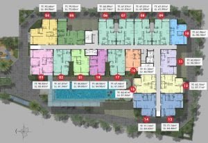 Mặt bằng căn hộ Saigon Asiana Tầng 3-16