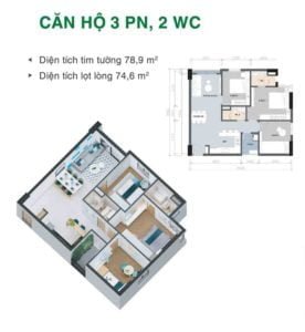 Mặt bằng căn hộ 3 phòng ngủ