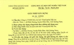 Giấy phép xây dựng Shantira Hội An