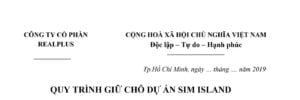 Quy trình Giữ chỗ Sim Island
