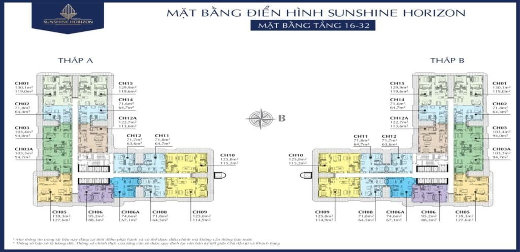 Mặt bằng điển hình sunshine horizon tầng 16-32