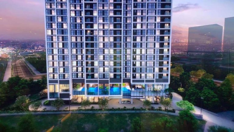 Hình phối cảnh mặt trước dự án Mozac Thảo Điền Quận 2