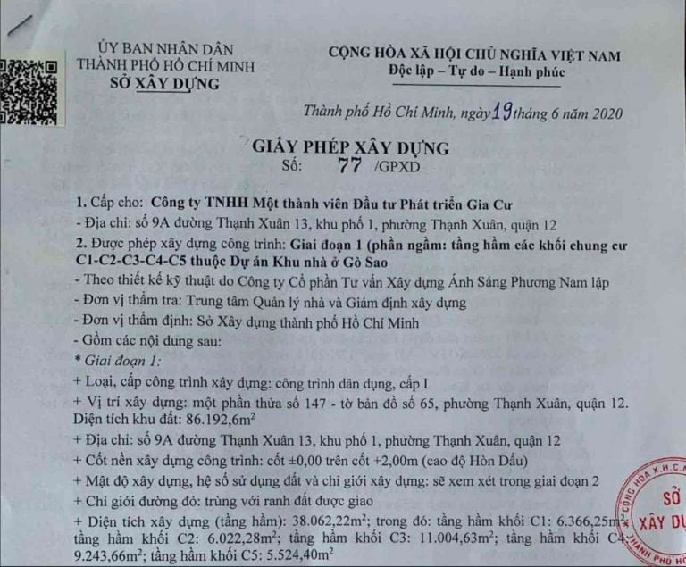 Giấy phép xây dựng Picity High Park