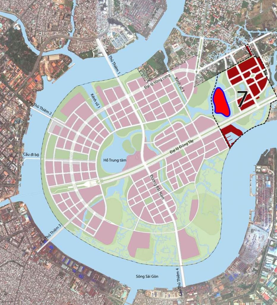 Vị trí dự án nằm trong khu chức năng số 7 ở Thủ Thiêm.