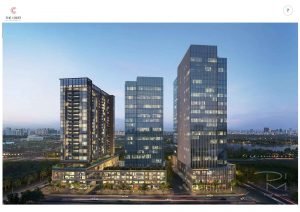 Hình phối cảnh 1tòa tháp căn hộ và 2 tòa tháp văn phòng The Crest Office