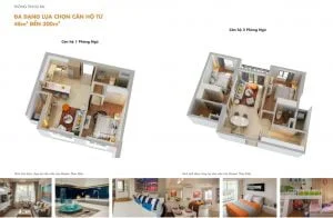 Thiết kế mặt bằng căn hộ Masterise Centre Point 1 2 3 phòng ngủ