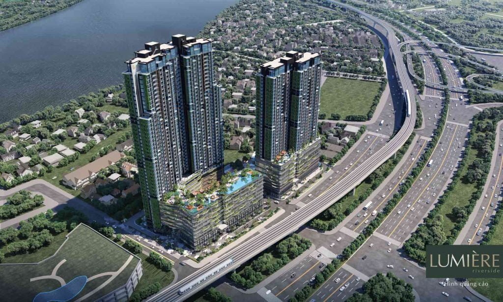 2 tòa tháp căn hộ Lumiere Riverside cao 36-44 tầng