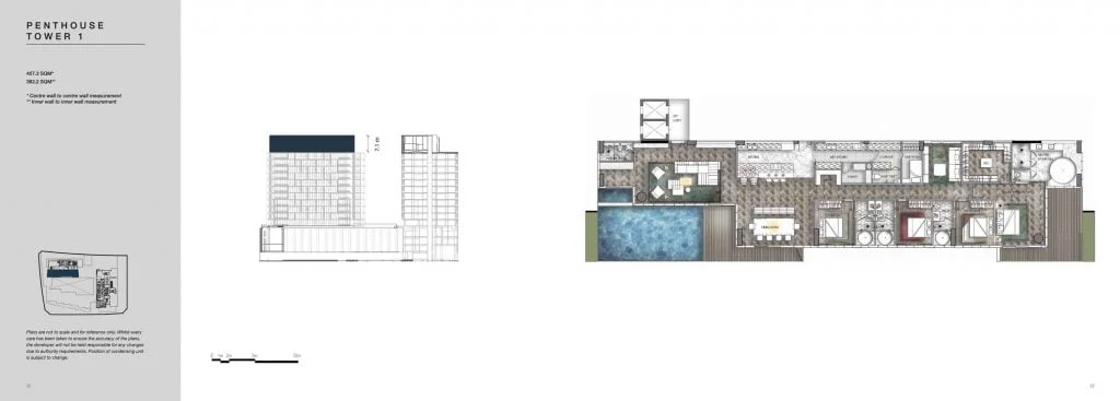 Mặt bằng Penthouse Empire City Thủ Thiêm Tower 1 giai đoạn COVE