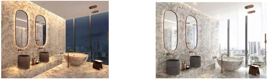 Thiết bị vệ sinh trong phòng tắm của căn Penthouse