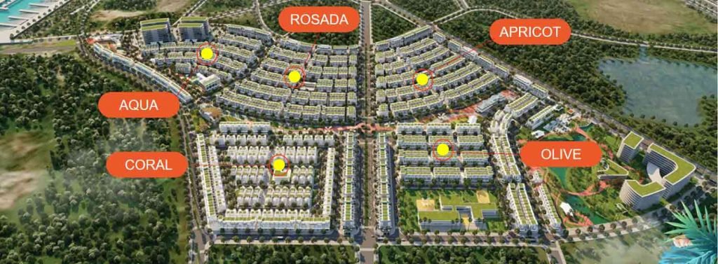 5 phân khu chính của dự án