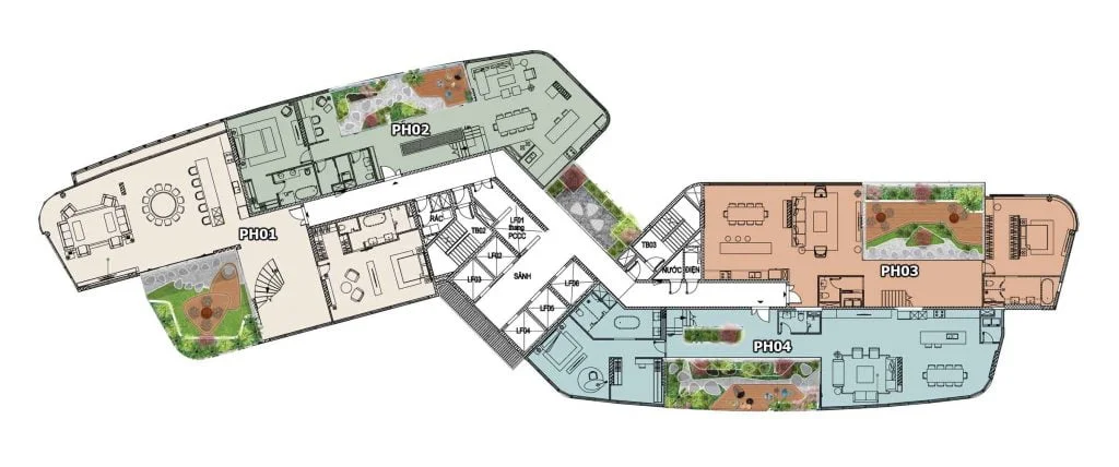 Thảo Điền Green 8 Mặt bằng Penthouse Thảo Điền Green tầng 24+25