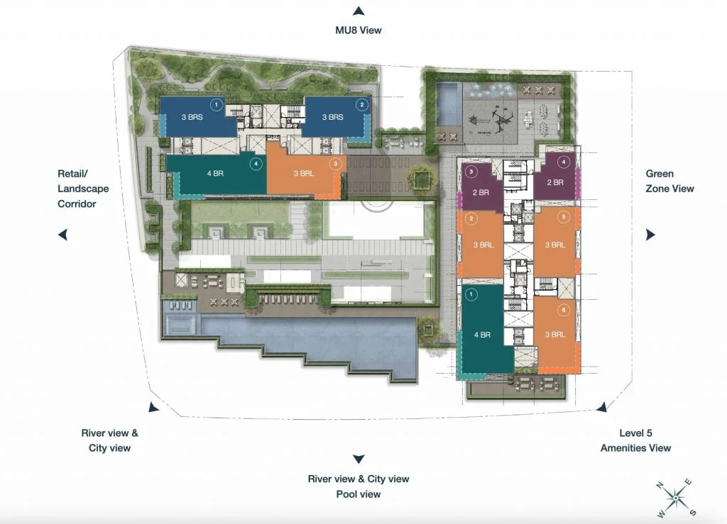 Mặt bằng căn hộ Cove Residences Thủ Thiêm