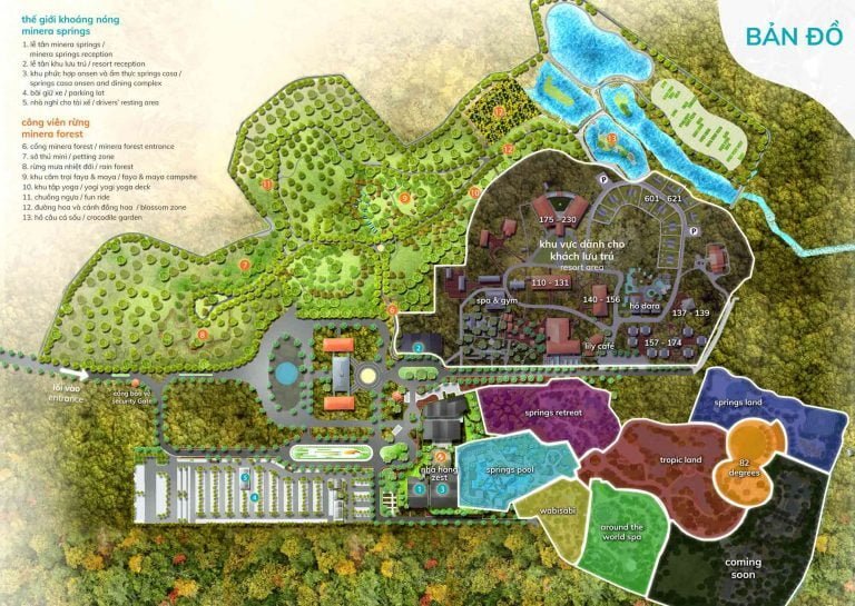 Sơ đồ tổng thể của Bình Châu Onsen