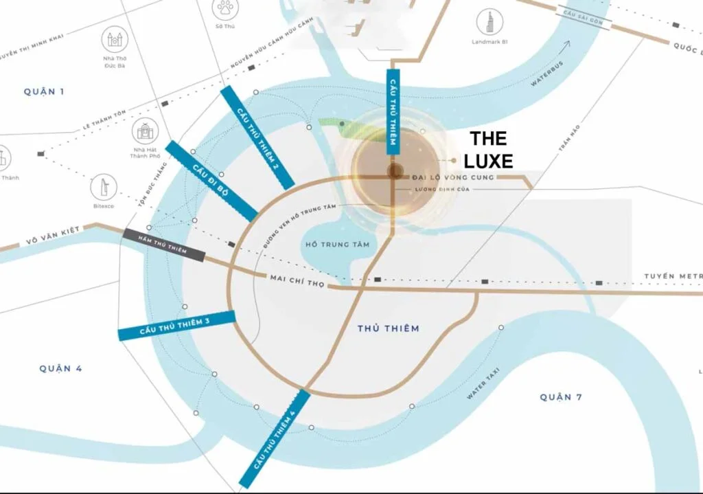 Vị trí The Luxe Thủ Thiêm