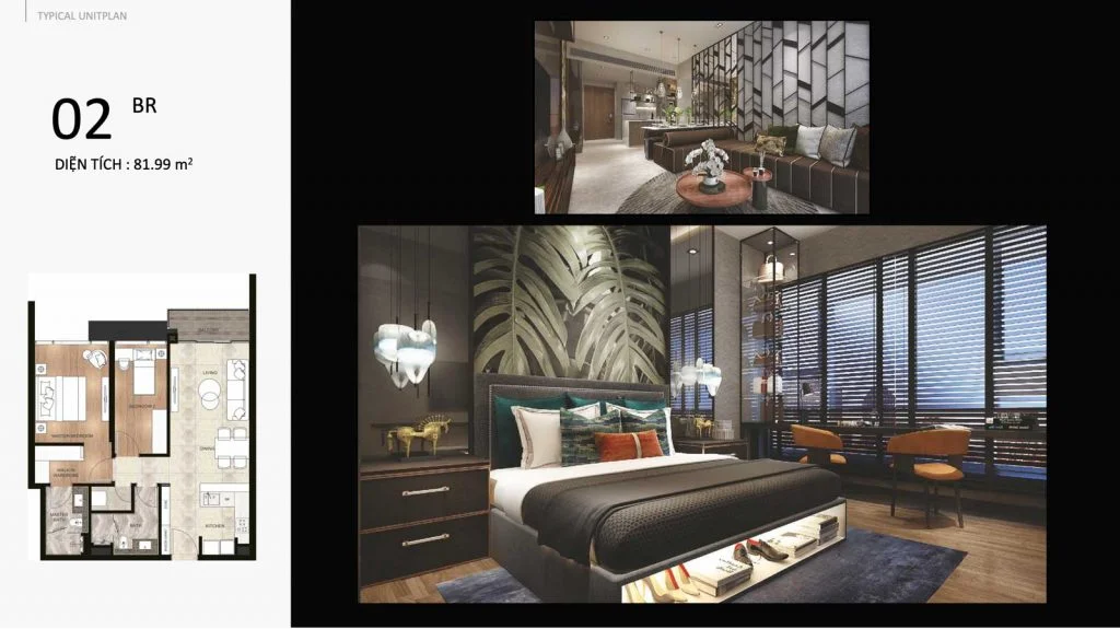 Mặt bằng căn hộ 2 phòng ngủ