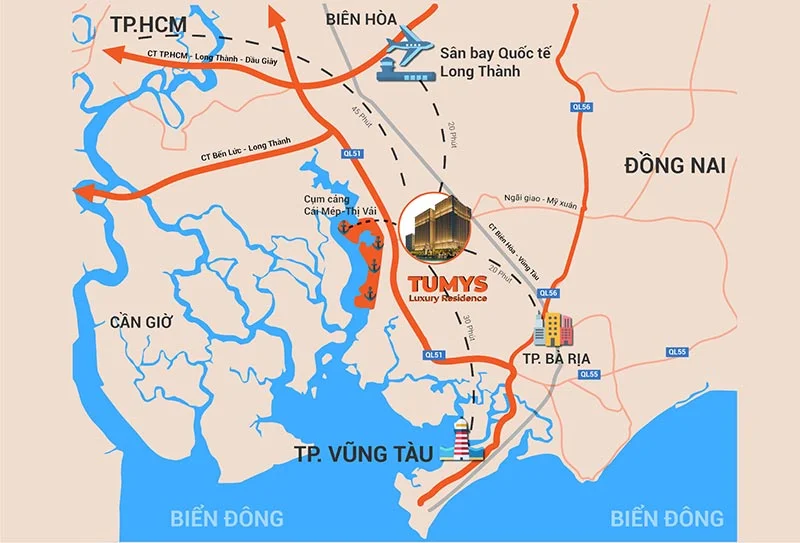 Bản đồ vị trí dự án Tumys Phú Mỹ