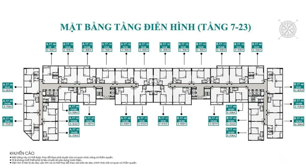 Mặt bằng căn hộ Vũng Tàu Centre Point tầng điển hình