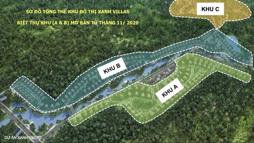Mặt bằng phân khu Xanh Villas