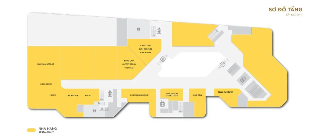 Tầng 4 trung tâm thương mại sala là khu vực dành cho nhà hàng