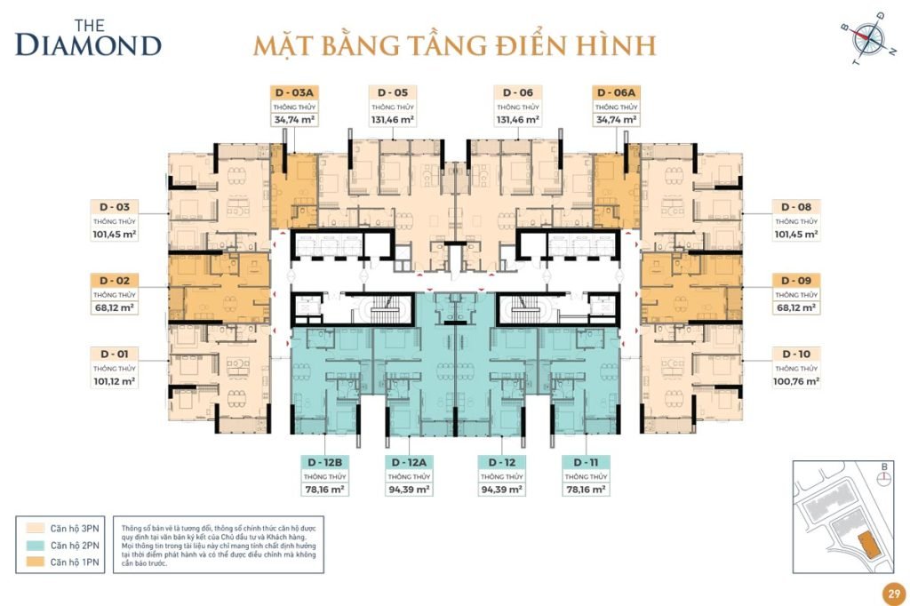 Mặt bằng căn hộ Newtown Diamond The Diamond