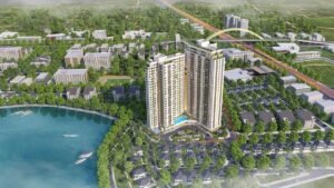 Hình phối cảnh dự án căn hộ Lakeside Garden bên hồ Phương Lưu Hải Phòng