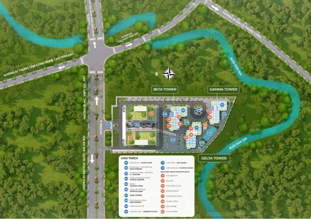 Mặt bằng tiện ích của dự án Legacy Alpha Valley