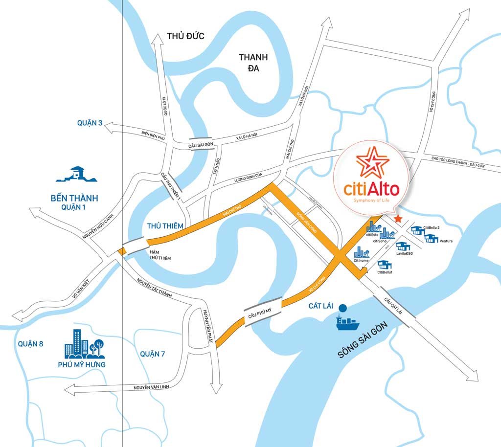 Bản đồ vị trí dự án CitiAlto