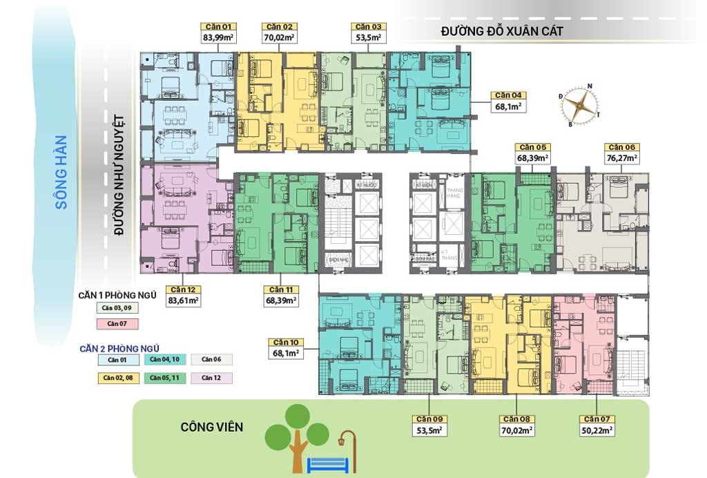 Mặt bằng căn hộ Sam Towers Đà Nẵng
