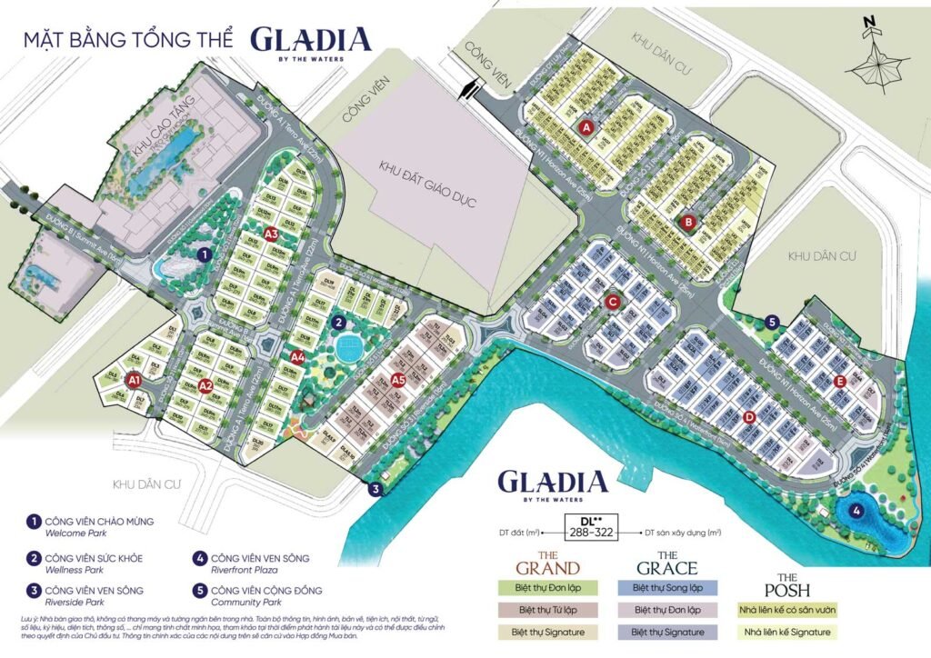 Mặt bằng tổng thể Gladia By The Waters