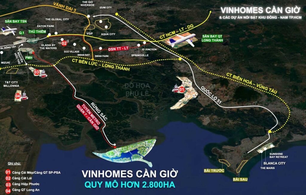 Vinhomes Cần Giờ và các dự án nổi bật khu Đông - Nam Tp.HCM