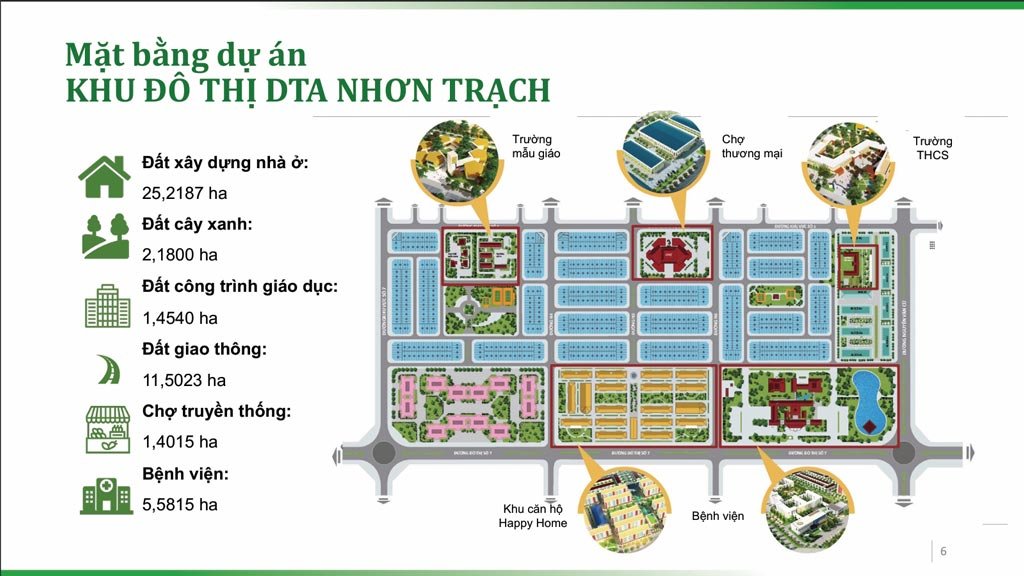 Mặt bằng khu đô thị DTA Nhơn Trạch