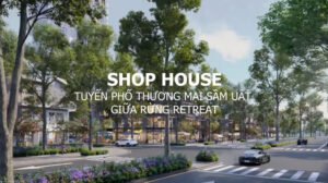 Phối cảnh mặt ngoài khu Shophouse Eco Retreat Long An