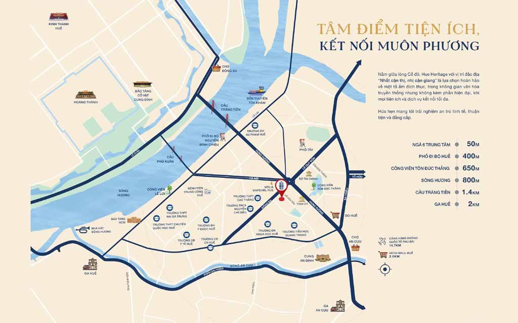 Bản đồ vị trí dự án tại trung tâm Thành phố Huế
