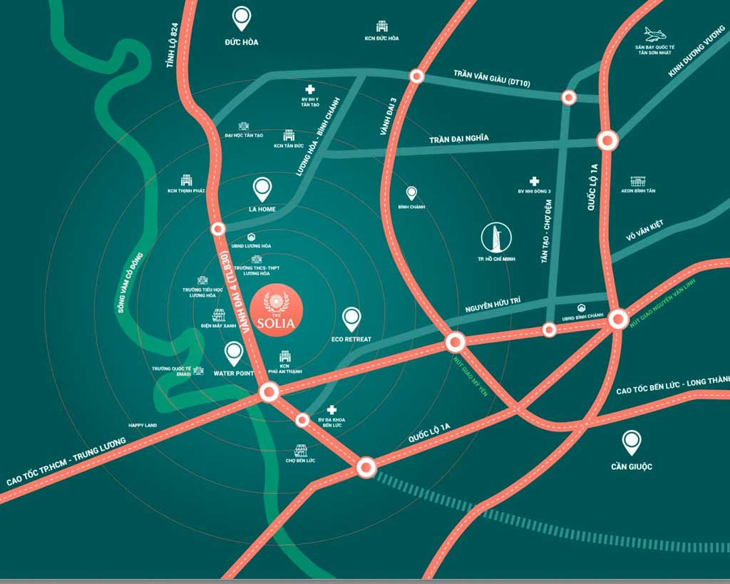 Vị trí dự án tại xã Lương Hoà tỉnh Tây Ninh