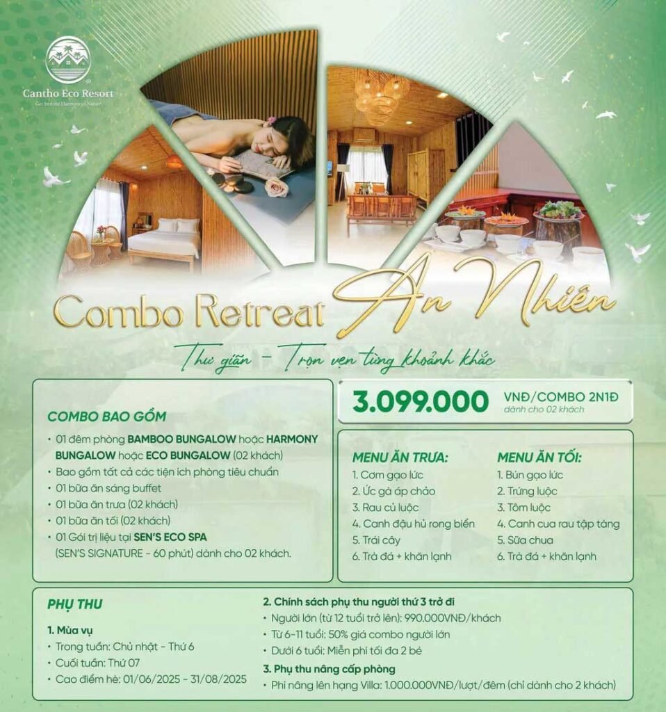 Giá vé tham khảo tại Cantho Eco Resort