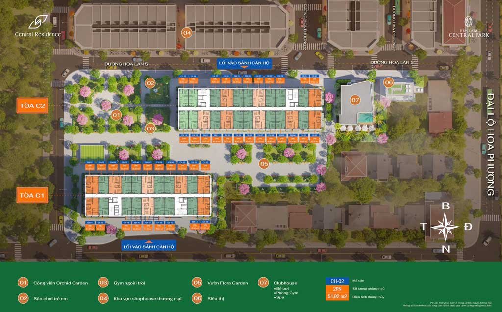 Mặt bằng căn hộ Central Residence Hải Phòng