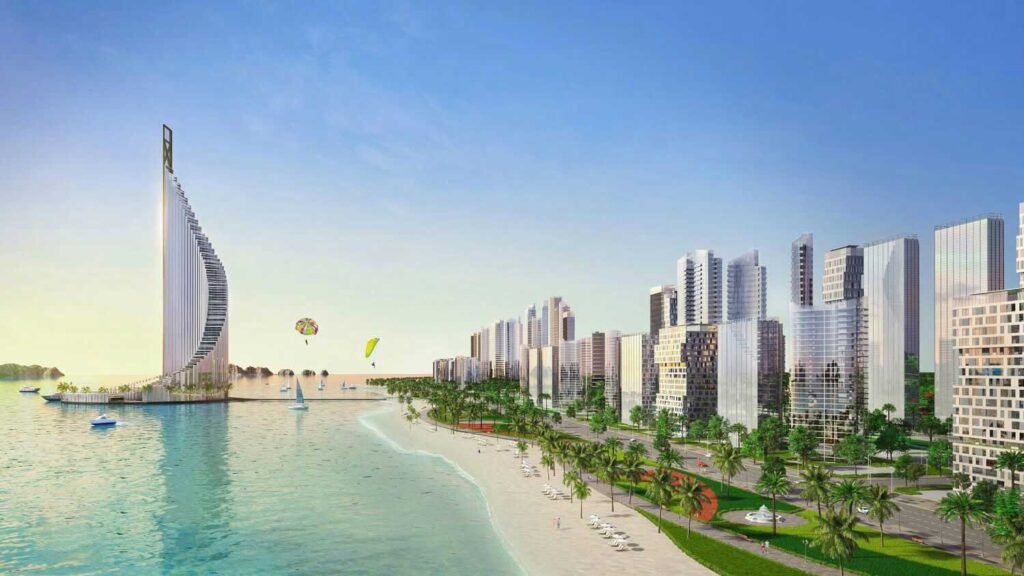 Toà tháp biểu tượng Sun Elite City giữa biển Hạ Long