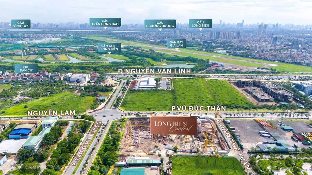 Vị trí thực tế dự án Long Biên Central