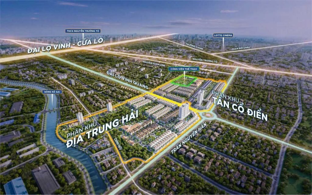 Bản đồ vị trí dự án tại ngay trung tâm thành phố Vinh tỉnh Nghệ An