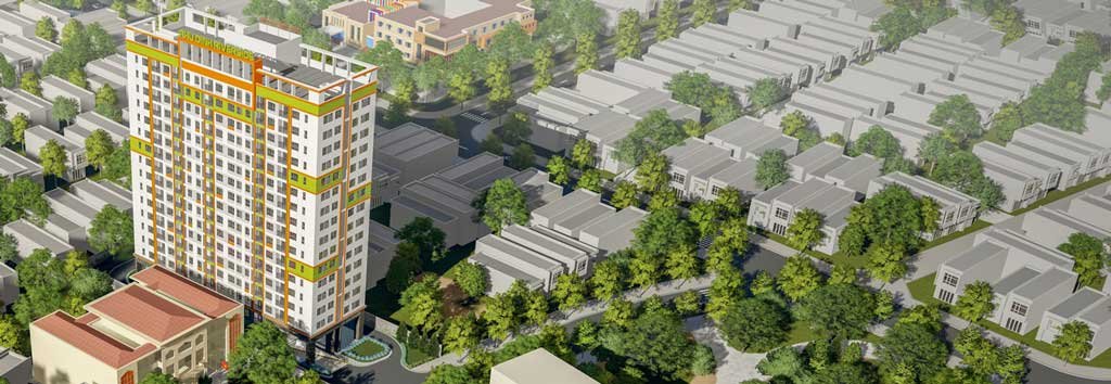 Cận cảnh toà tháp căn hộ Phú Định Riverside