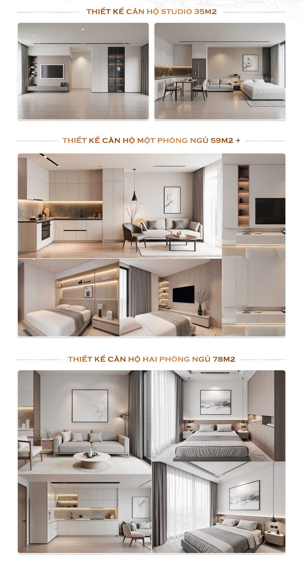 Thiết kế căn hộ Sunshine Legend City Studio, 1, 2, 3 phòng ngủ