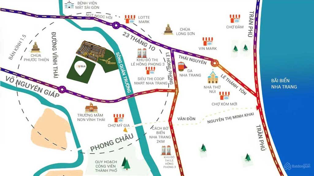 Vị trí dự án KVG Mozzadiso Nha Trang