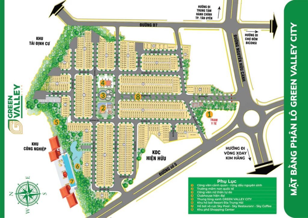 Mặt bằng phân lô Green Valley City
