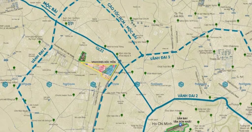 Bản đồ vị trí dự án Vinhomes Hóc Môn