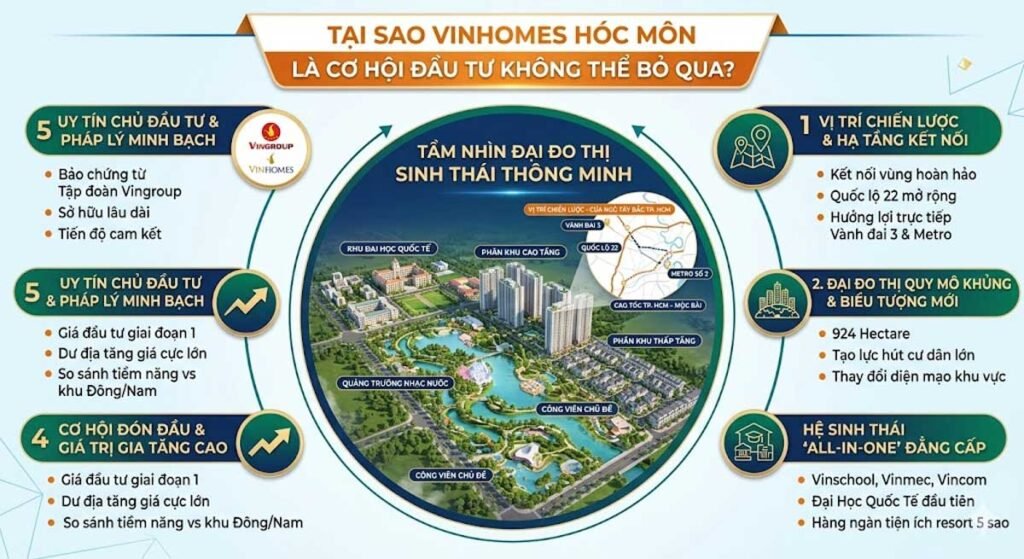 Tại sao bạn nên đầu tư mua Vinhomes Hóc Môn ngay đợt mở bán đầu tiên