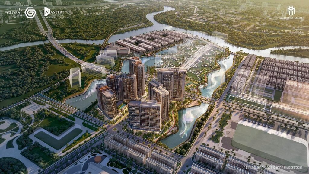 Hình phối cảnh 6 toà tháp căn hộ Masteri Cosmo Central